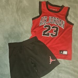 Jordan Kids Red and Black Jersey Set